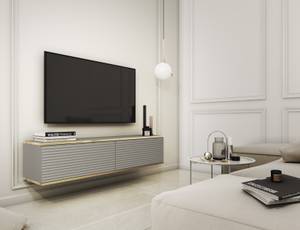 Meuble de télévision ORO MDF RTV135 Doré - Gris