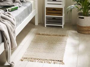 Teppich DORTYOL Beige - Weiß - Naturfaser - 80 x 50 x 50 cm