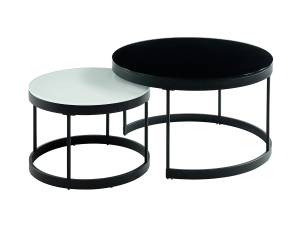 Couchtisch Set BILLIE 2er-Set Schwarz - Metall - 70 x 42 x 70 cm