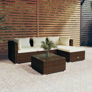 Garten-Lounge-Set (5-teilig) 3013632-6 Braun - Creme - Weiß