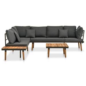 Garten-Sofagarnitur Grau - Massivholz - Holzart/Dekor - 200 x 65 x 230 cm