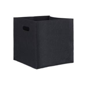 1 x Quadratischer Filzkorb schwarz Schwarz - Textil - 30 x 30 x 30 cm