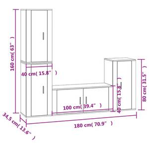 TV-Schrank 4er Set D243 Hochglanz Weiß