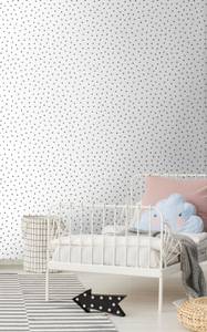 Tapete kleine Punkte 7238 Weiß - Naturfaser - Textil - 53 x 1005 x 1005 cm
