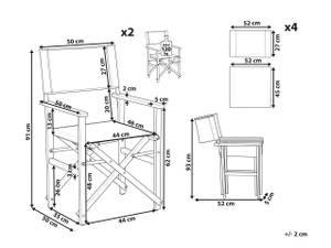 Chaise de jardin CINE Vert - Vert clair - Chêne clair - Blanc - Profondeur : 50 cm