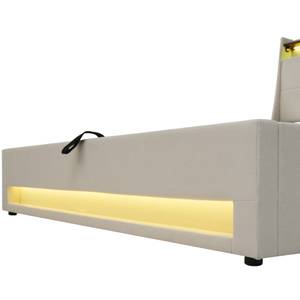 Polsterbett 2 USB GLOWLEIN Ⅱ Beige - Breite: 185 cm