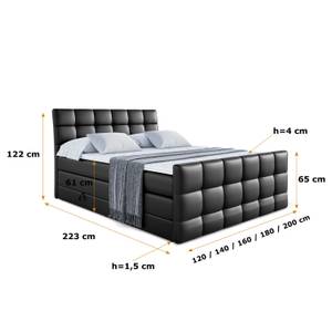 Boxspringbett APO-Z-KING Hochglanz Schwarz - Breite: 200 cm