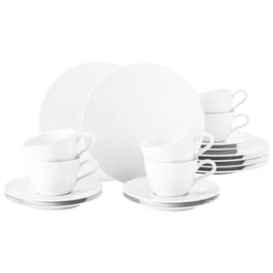 Kaffeeservice Life 18-teilig Weiß - Ton - Porzellan - 24 x 19 x 43 cm