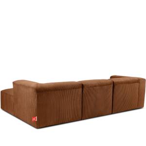 Ecksofa BUFFO 5-Sitzer Orangerot - Breite: 297 cm - Armlehne beidseitig montierbar - Ecke davorstehend rechts - Ottomane davorstehend rechts