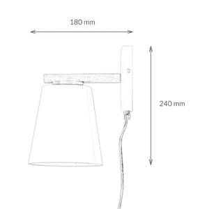 Wandleuchte MAIDEL Braun - Weiß - Holzwerkstoff - 22 x 24 x 18 cm
