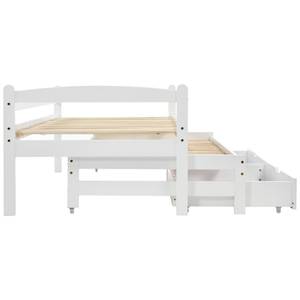 Tagesbett WoodyⅠ Weiß - Holzwerkstoff - Massivholz - Holzart/Dekor - 96 x 70 x 206 cm