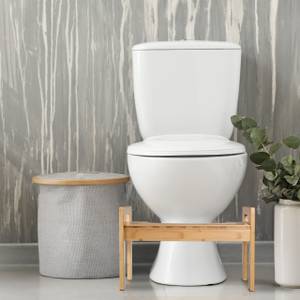 Toilettenhocker aus Bambus Braun - Bambus - Kunststoff - 46 x 29 x 29 cm