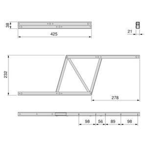 Set Hebemechanismen für Couchtische Tiefe: 42 cm