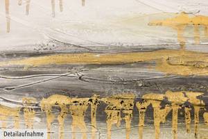 Acrylbild handgemalt Schätze des Seins Beige - Gold - Massivholz - Textil - 75 x 100 x 4 cm
