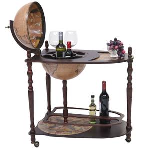 Bar Globe avec table T874 Marron - Bois manufacturé - En partie en bois massif - 32 x 98 x 15 cm