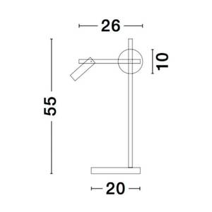 Dekorative Tischleuchte JOLINE Schwarz - Weiß - Glas - Metall - 26 x 55 x 26 cm