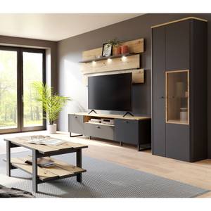 Wohnzimmer Leone 35 (4-teilig) LED Grau - Holzwerkstoff - 289 x 212 x 42 cm