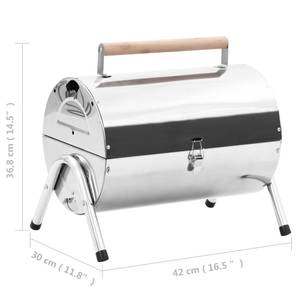 tragbarer Grill Silber - Metall - 30 x 37 x 42 cm