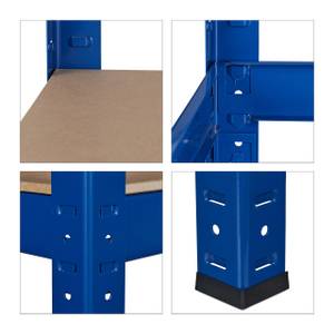 2 x Schwerlastregal 180x90x60 in Blau Blau - Braun - Holzwerkstoff - Metall - Kunststoff - 90 x 180 x 60 cm