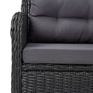 Rattanstuhl Schwarz - Metall - Polyrattan - 65 x 90 x 64 cm