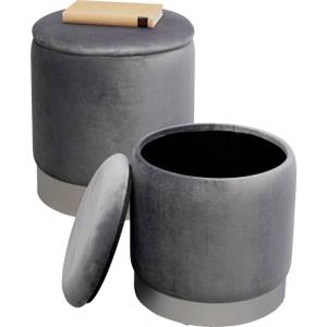 Tabourets-coffres Cherry (lot de 2) Gris