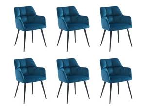 Chaise gondole PEGA Bleu - Lot de 6