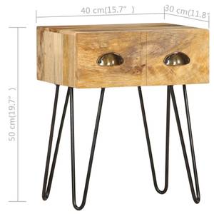 Nachttisch 286124 Braun - Metall - Massivholz - Holzart/Dekor - 30 x 50 x 40 cm