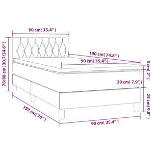 Boxspringbett 3017268-16 Dunkelgrün - 90 x 193 cm