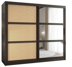 SCHWEBETÜRENSCHRANK PLECIONKA Breite: 200 cm - Schwarz