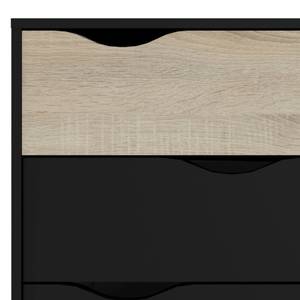 Commode Napoli Noir - En partie en bois massif - 99 x 82 x 39 cm