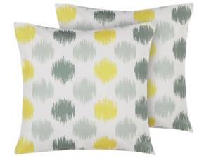 Coussin d'extérieur NEROLA Gris - Blanc - Jaune - Textile - 45 x 12 x 45 cm