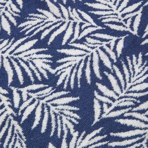 Frottee-Handtuch mit Blätter-Motiv Blau - Textil - 50 x 1 x 85 cm