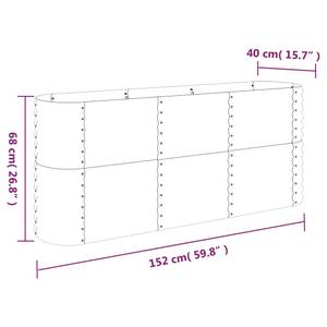 Hochbeet 3012740-2 Silber - 152 x 68 cm