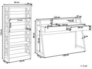 Büromöbel-Set FOSTER 2-tlg Schwarz - Braun - Holzwerkstoff - 124 x 152 x 44 cm