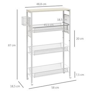 Küchenwagen 801-343V00WT Weiß - Holzwerkstoff - 19 x 87 x 58 cm