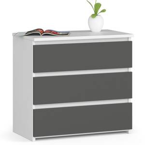 Table de Chevet CL3 60 Graphite - Gris - Blanc - Largeur : 40 cm