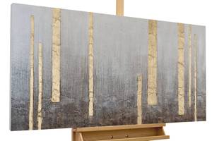 Acrylbild handgemalt Solar Accent Grau - Massivholz - Textil - Holz teilmassiv - 120 x 60 x 4 cm