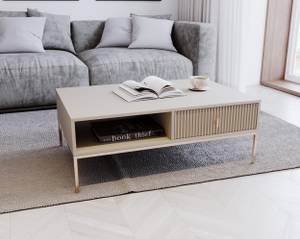 Table basse MAGGIORE CT104 Beige - Doré