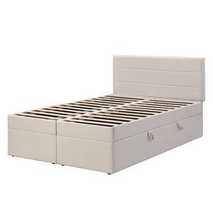 Doppelpolsterbett M247-01 Beige - Massivholz - 141 x 105 x 208 cm