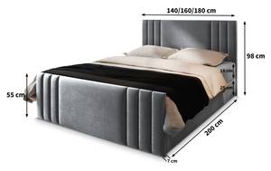 Boxspringbett KANES Schwarz - Textil - 140 x 98 x 214 cm