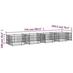 Chenil pour chien 3016252 Profondeur : 776 cm