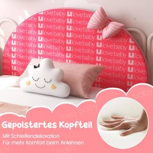 Kinderbett HY10202DE-PI Pink - Holzwerkstoff - 76 x 70 x 151 cm