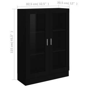 Vitrinenschrank 3005130-1 Schwarz - Höhe: 115 cm