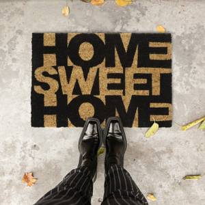 Kokos Fußmatte Home Sweet Home Schwarz - Braun - Naturfaser - Kunststoff - 60 x 2 x 40 cm