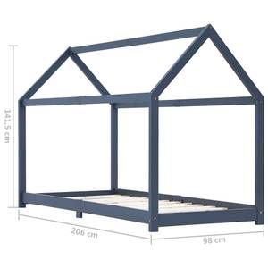 Kinder Bettrahmen Grau - 98 x 142 x 206 cm