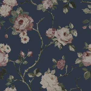 papier peint fleurs vintage 7127 Bleu