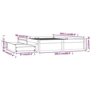 Bettrahmen 3013835-3 Weiß - Breite: 206 cm