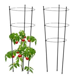Tuteurs à tomates lot de 2 76 cm Noir - Métal - Matière plastique - 28 x 76 x 28 cm