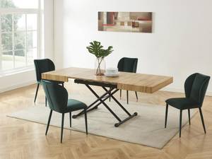 Table extensible MORIALA Noir - Bois manufacturé - 90 x 75 x 220 cm