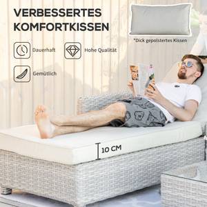 Gartensofa-Set (3-tlg.) 860-179 Grau - Polyrattan - 83 x 59 x 209 cm